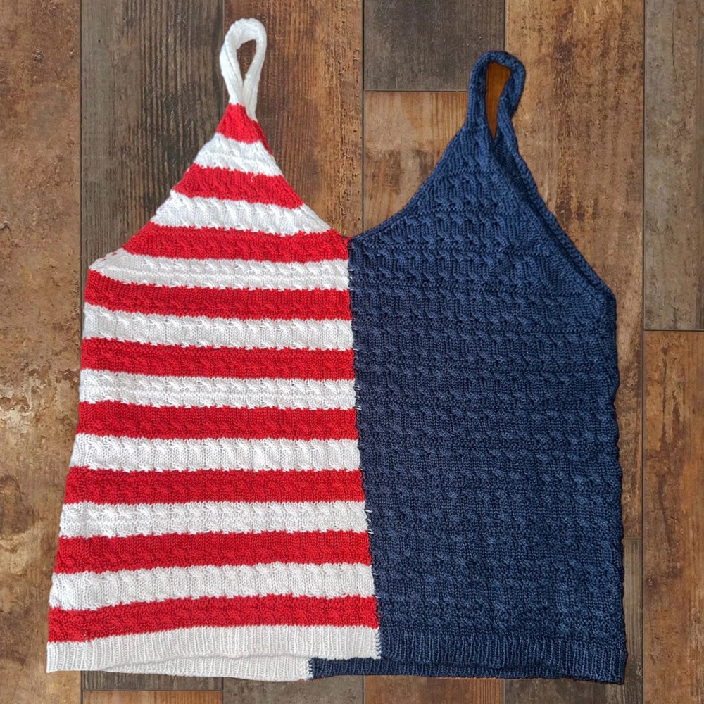 Moon & Madison Patriotic Flag Knit Tank - Picture 3 of 4